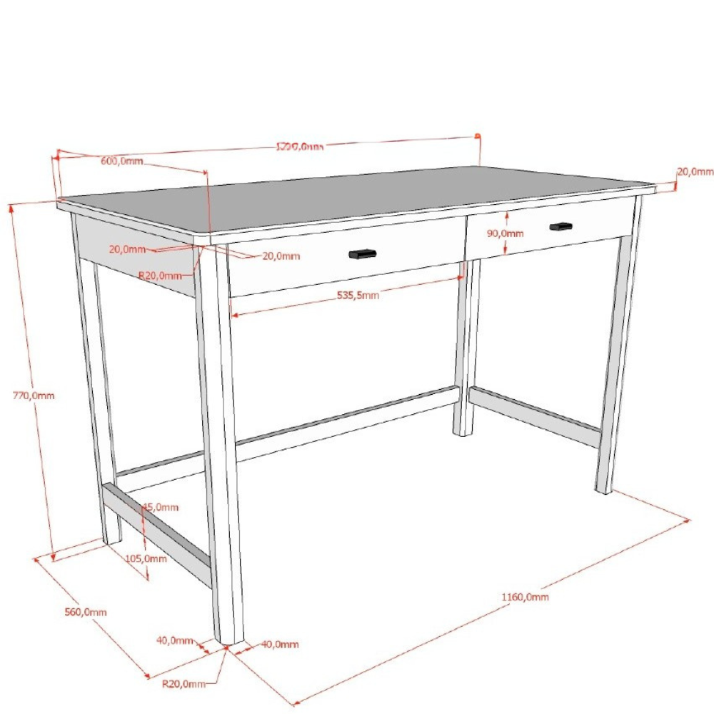 Stylish and functional, the Forrest Beech Kids Desk in White offers a spacious worktop, 2 drawers and rustic charm in a high quality European beech