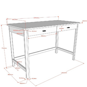 Stylish and functional, the Forrest Beech Kids Desk in White offers a spacious worktop, 2 drawers and rustic charm in a high quality European beech