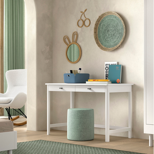 Stylish and functional, the Forrest Beech Kids Desk in White offers a spacious worktop, 2 drawers and rustic charm in a high quality European beech
