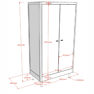 The Forrest Kids 2 Door Wardrobe in Oak features 3 spacious shelves and a hanging rail, soft close on the doors and a natural lacquered finish