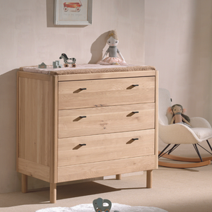 The Forrest Kids Chest of 3 Drawers in Oak features a soft close function with the drawers, a natural finish and a rustic style for a timeless design