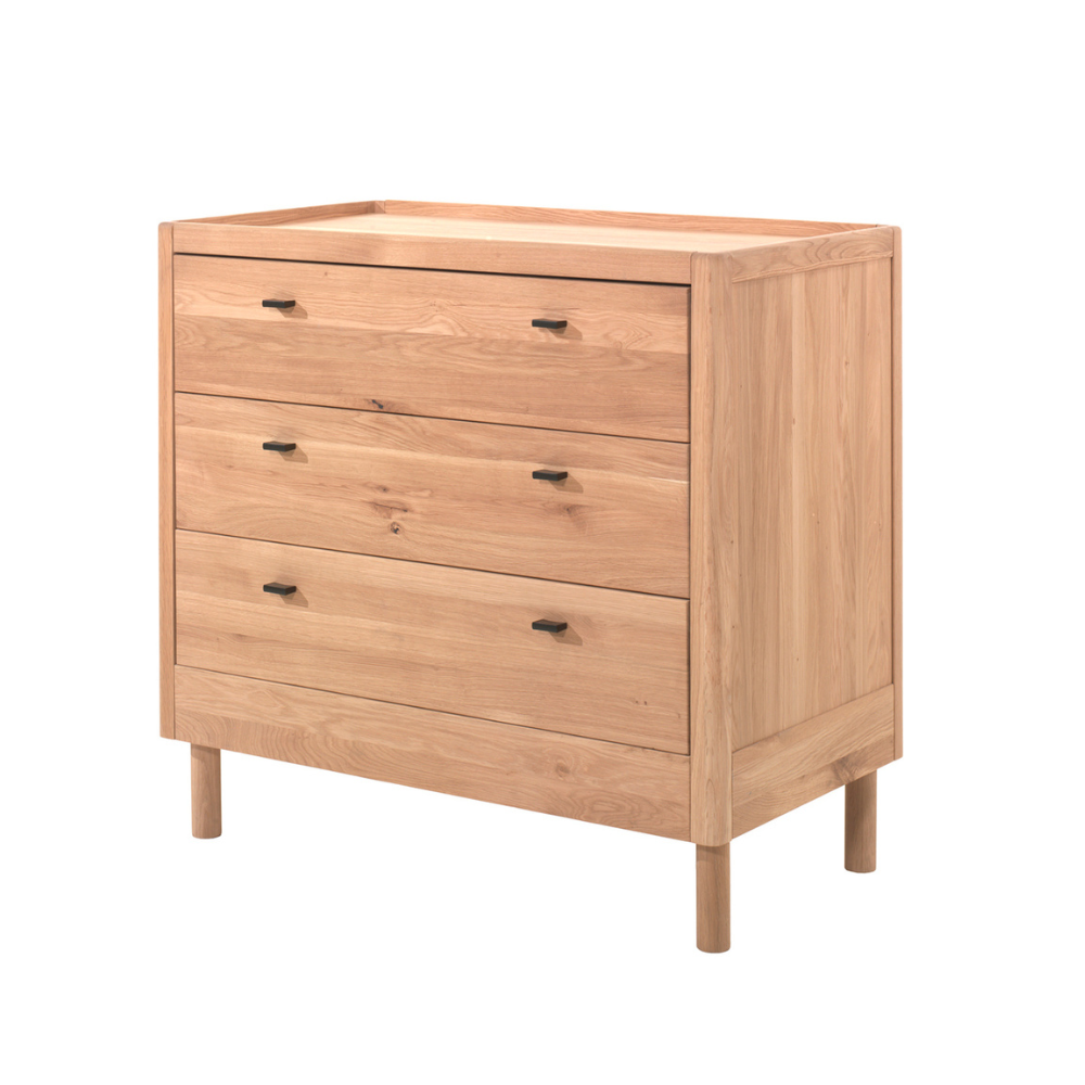 The Forrest Kids Chest of 3 Drawers in Oak features a soft close function with the drawers, a natural finish and a rustic style for a timeless design