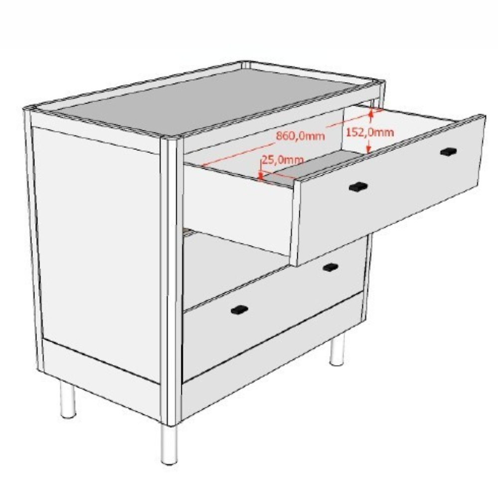 Forrest Kids Chest of 3 Drawers - Oak