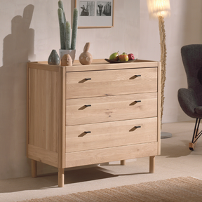 The Forrest Kids Chest of 3 Drawers in Oak features a soft close function with the drawers, a natural finish and a rustic style for a timeless design