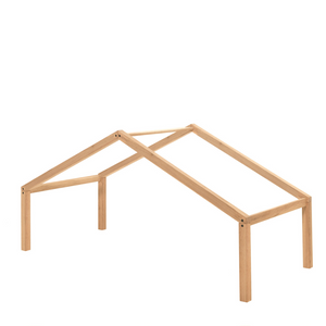 The Forrest Kids House Bed in Oak offers a 3 sided rail, removable roof, a natural lacquered finish in a rustic style and convertible into a cabin bed