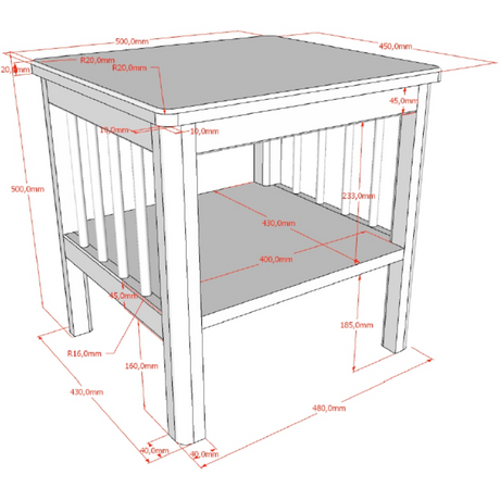 The Forrest Kids Nightstand in Oak features 2 open shelves, crafted from European oak with a warm natural finish, for both durability and style