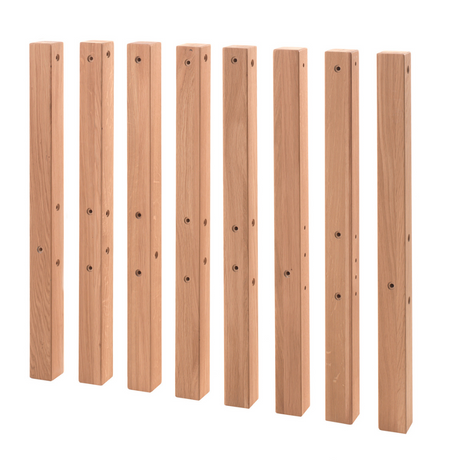 The Forrest Oak Kids Bunk Bed with Safety Rail offers strong oak material, a safety rail for added protection and a natural lacquered finish