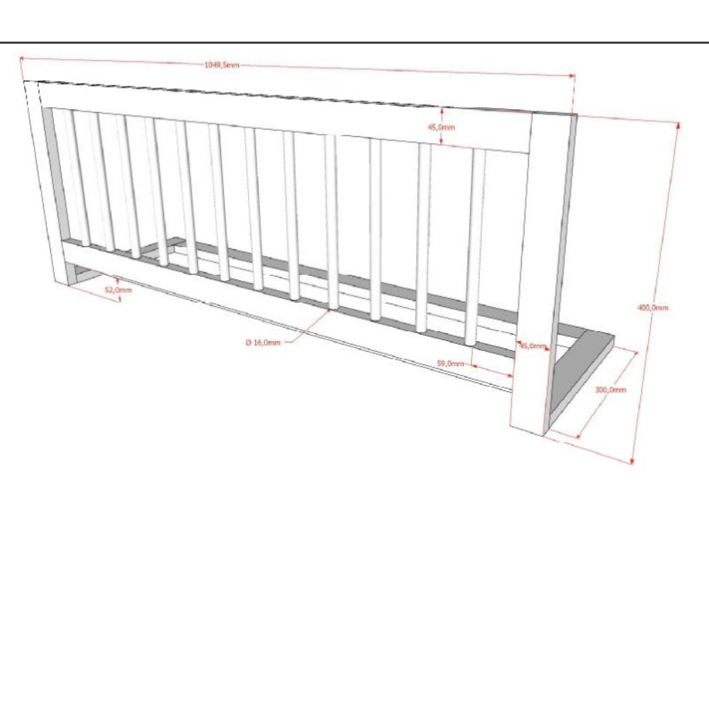 The Forrest Oak Kids House Bed Set with a Safety Rails features a 4 side guardrail, sturdy oak frame for durability & removable roof, ideal for kids aged 4+