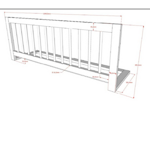 The Forrest Oak Kids House Bed Set with a Safety Rails & Textile features a 4 side guardrail & textile set draped over the roof, ideal for kids aged 4+