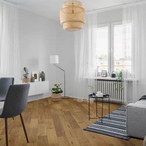The Harvest Oak Engineered Flooring features warm tones, brushed matt lacquer, multi-layer stability and easy installation for any interior