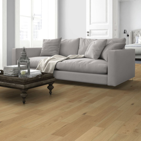 The Whisper Oak Engineered Flooring - 14mm features warm tones, brushed matt lacquer, multi-layer stability and easy installation for any interior