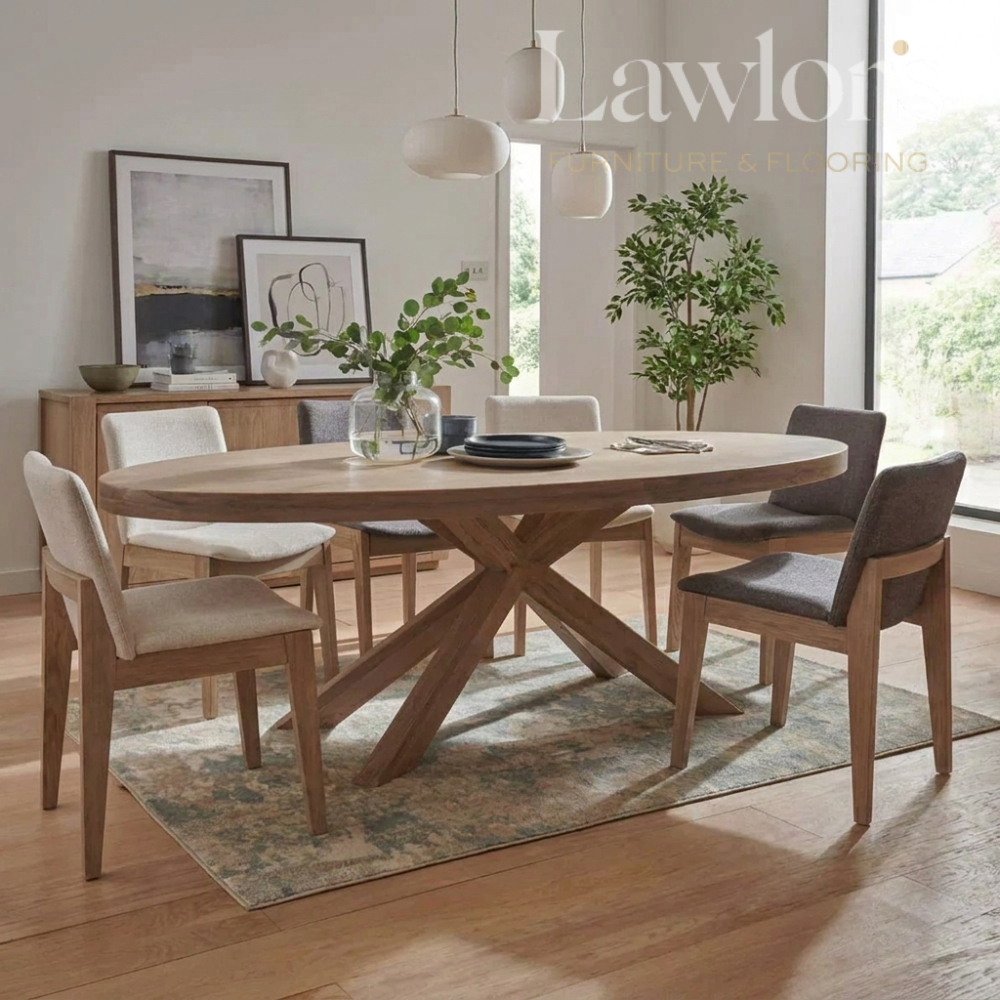 Dining room with wooden table and chairs