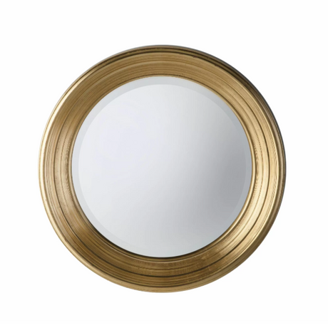Add luxury to any room with the Gallery Chaplin Round Mirror in Gold. Elegant finish, round design, and high-quality glass.