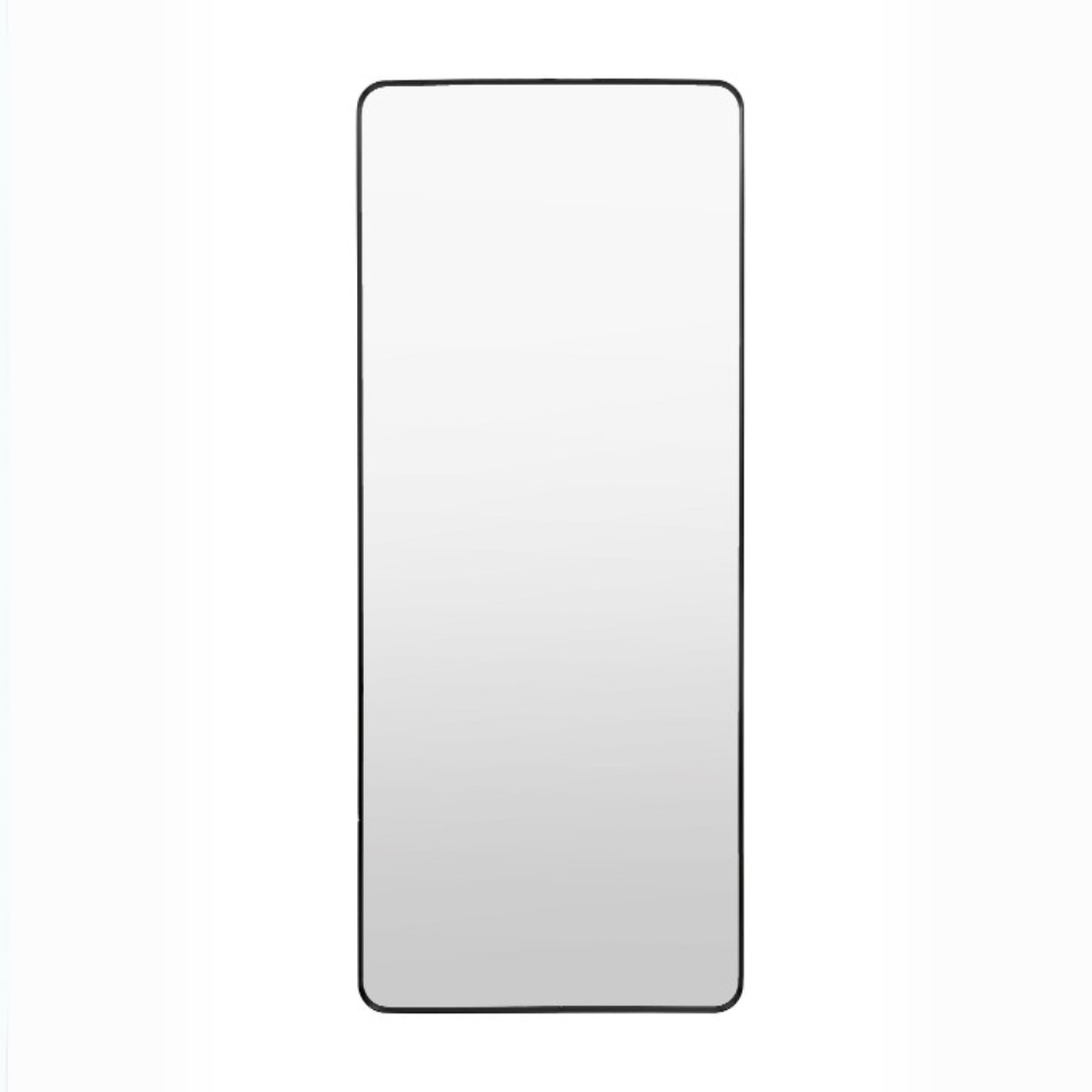 The Gallery Holworth Leaner Mirror in Black offers a sleek frame and full-length design, perfect for any modern or classic space.