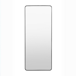 The Gallery Holworth Leaner Mirror in Black offers a sleek frame and full-length design, perfect for any modern or classic space.