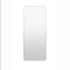 The Gallery Holworth Leaner Mirror - Gold offers full-length mirror with sleek gold frame, adding elegance and space to any room