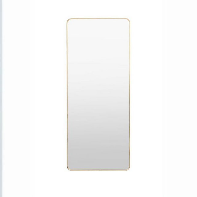 The Gallery Holworth Leaner Mirror - Gold offers full-length mirror with sleek gold frame, adding elegance and space to any room
