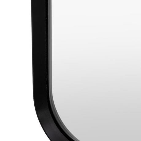 The Gallery Holworth Rectangle Mirror in Black features a sleek black frame, rectangular design and versatile style