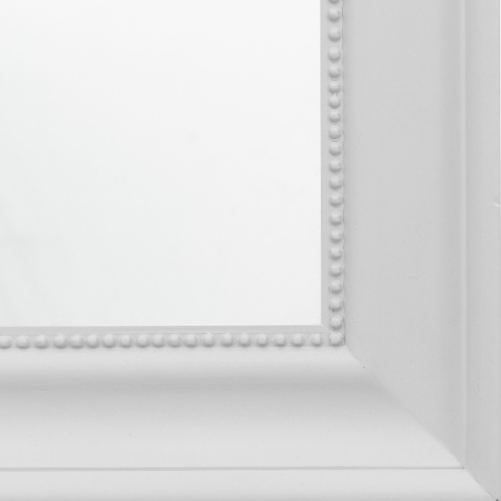 The Gallery Sherwood Large Rectangle Mirror in Stone adds light and depth with its classic frame and durable design.