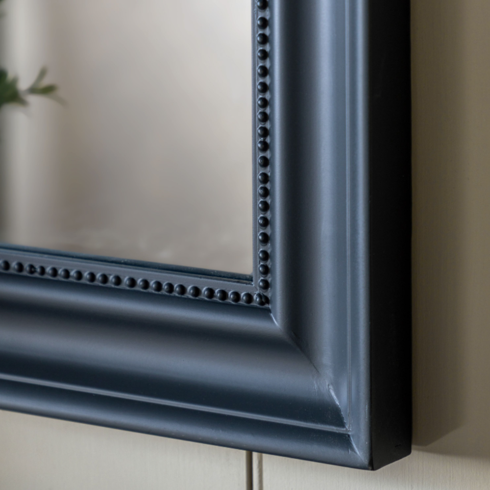 The Gallery Sherwood Rectangle Mirror in Lead features a classic design, lead finish and durable frame.