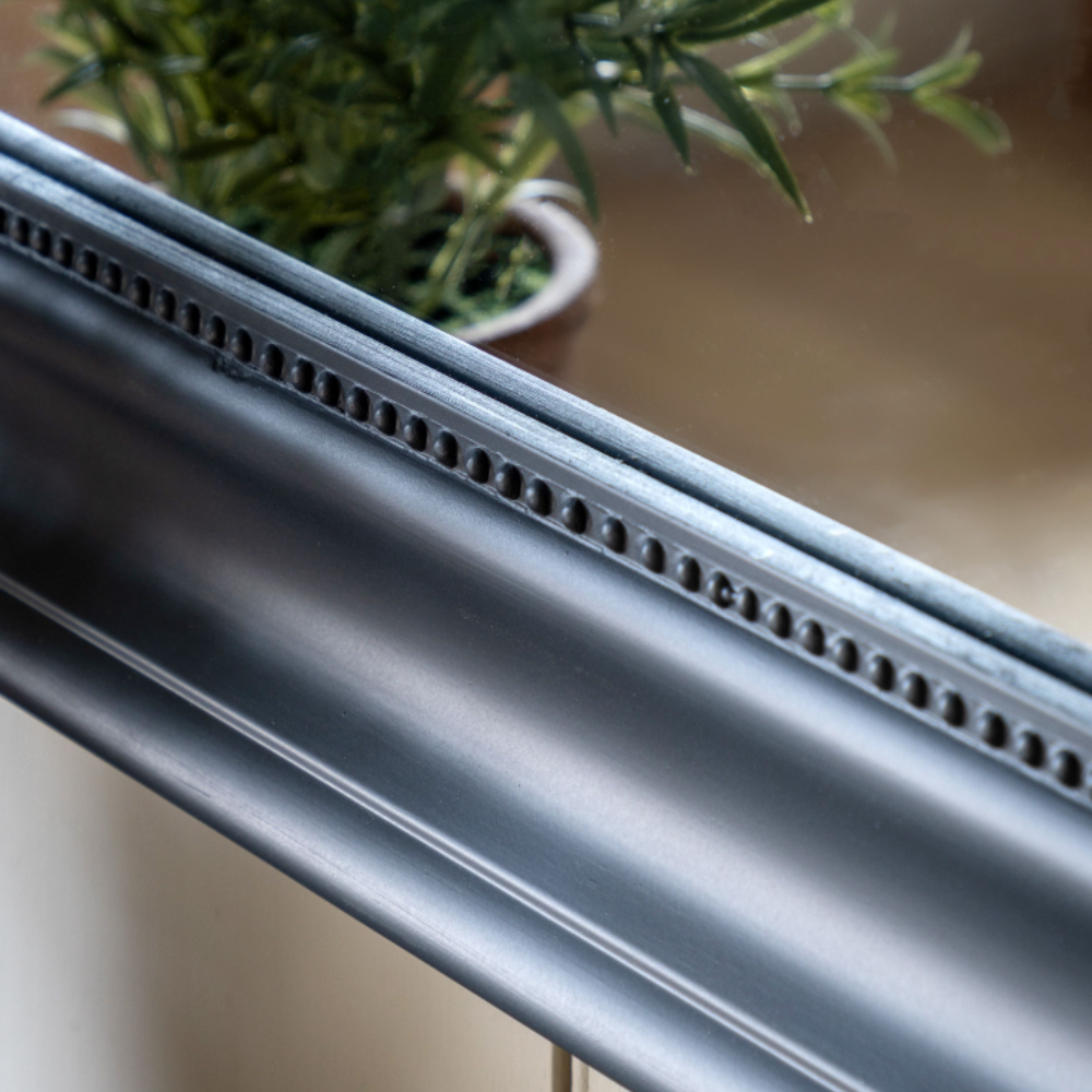 The Gallery Sherwood Rectangle Mirror in Lead features a classic design, lead finish and durable frame.