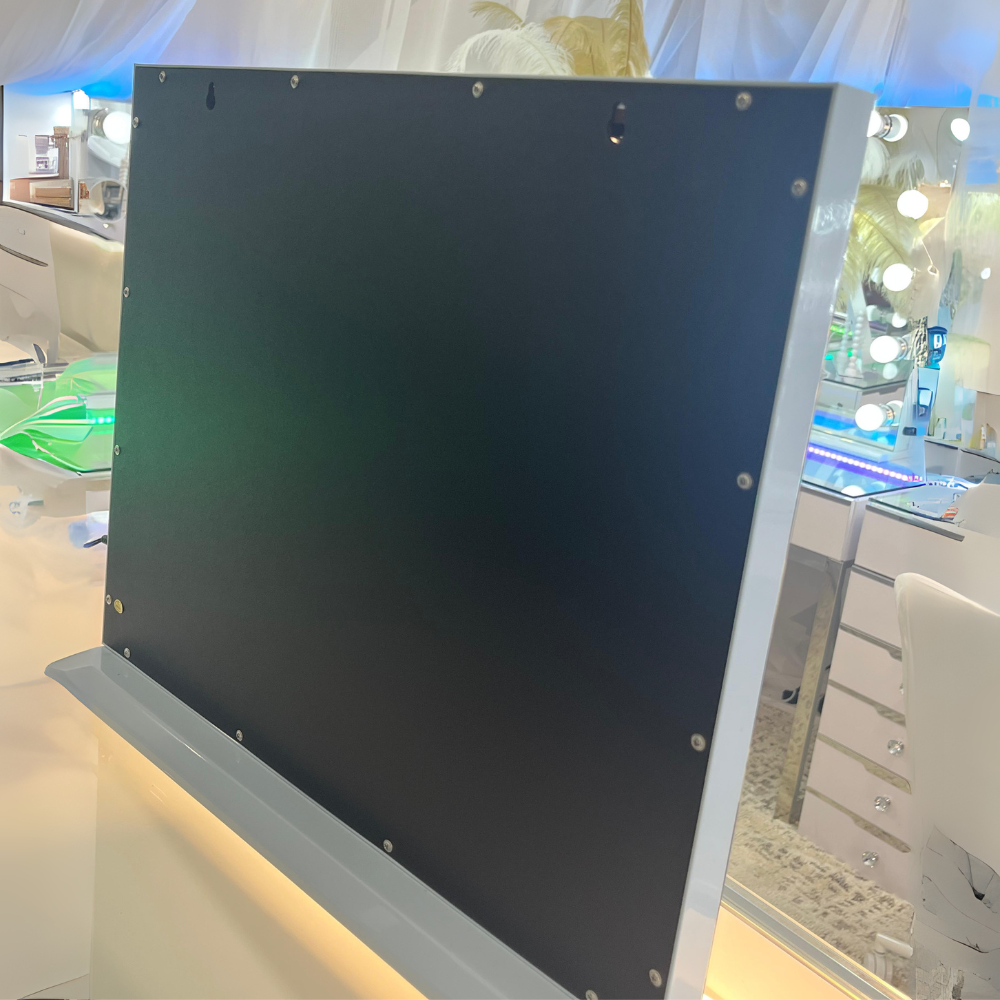 The Glamour 15 Bulb Hollywood Mirror offers dimmable LED lighting, USB & Charging port, 10x detachable mirror & smart touch!