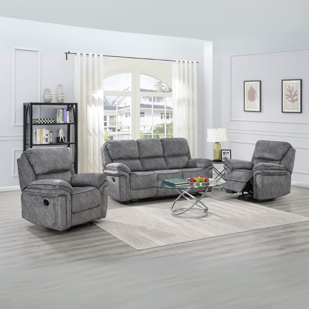 Relax in style with the Glendale Recliner Sofa in Dark grey featuring plush comfort, smooth recline and a sleek finish for the perfect living room upgrade