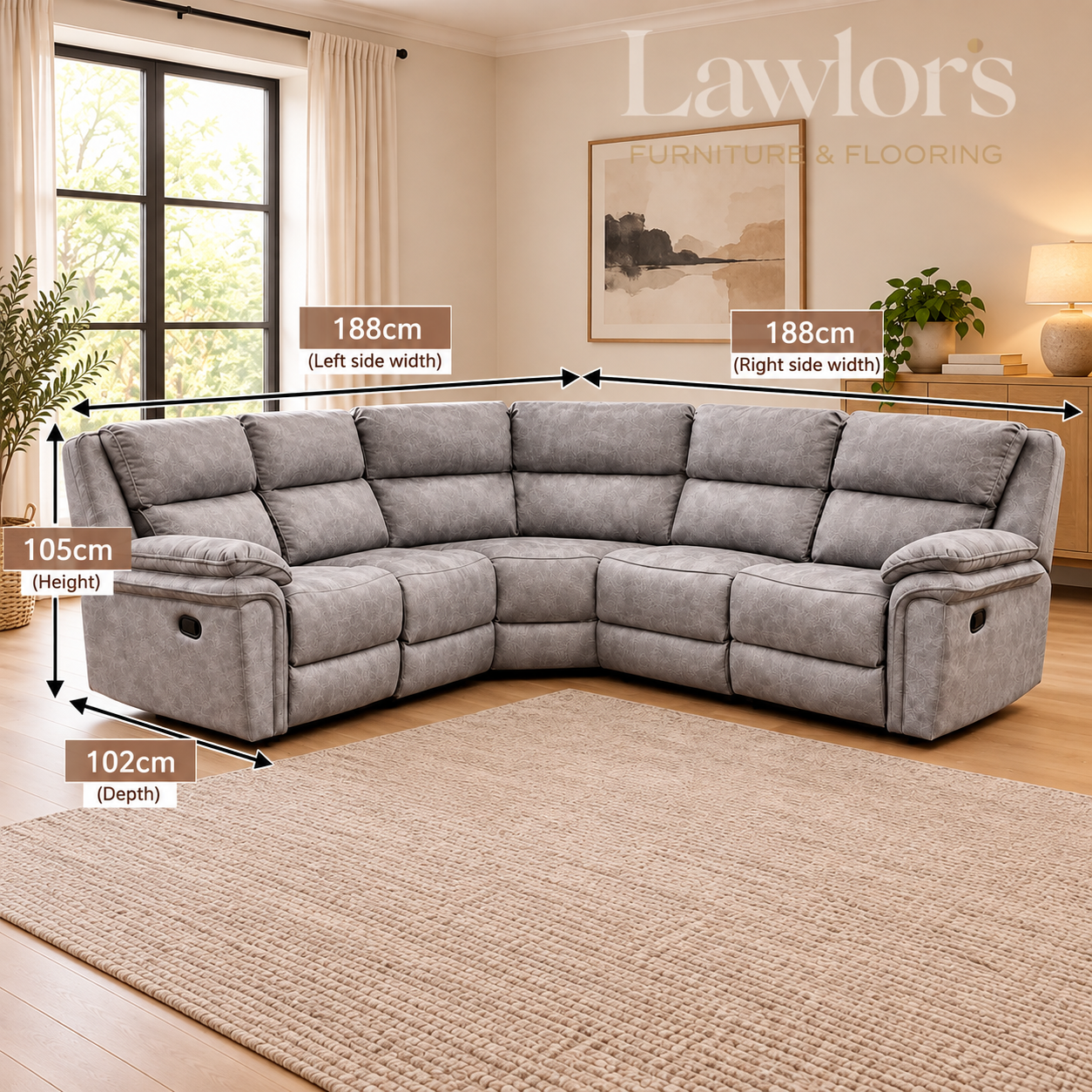 Glendale Recliner Sofa - Dark Grey