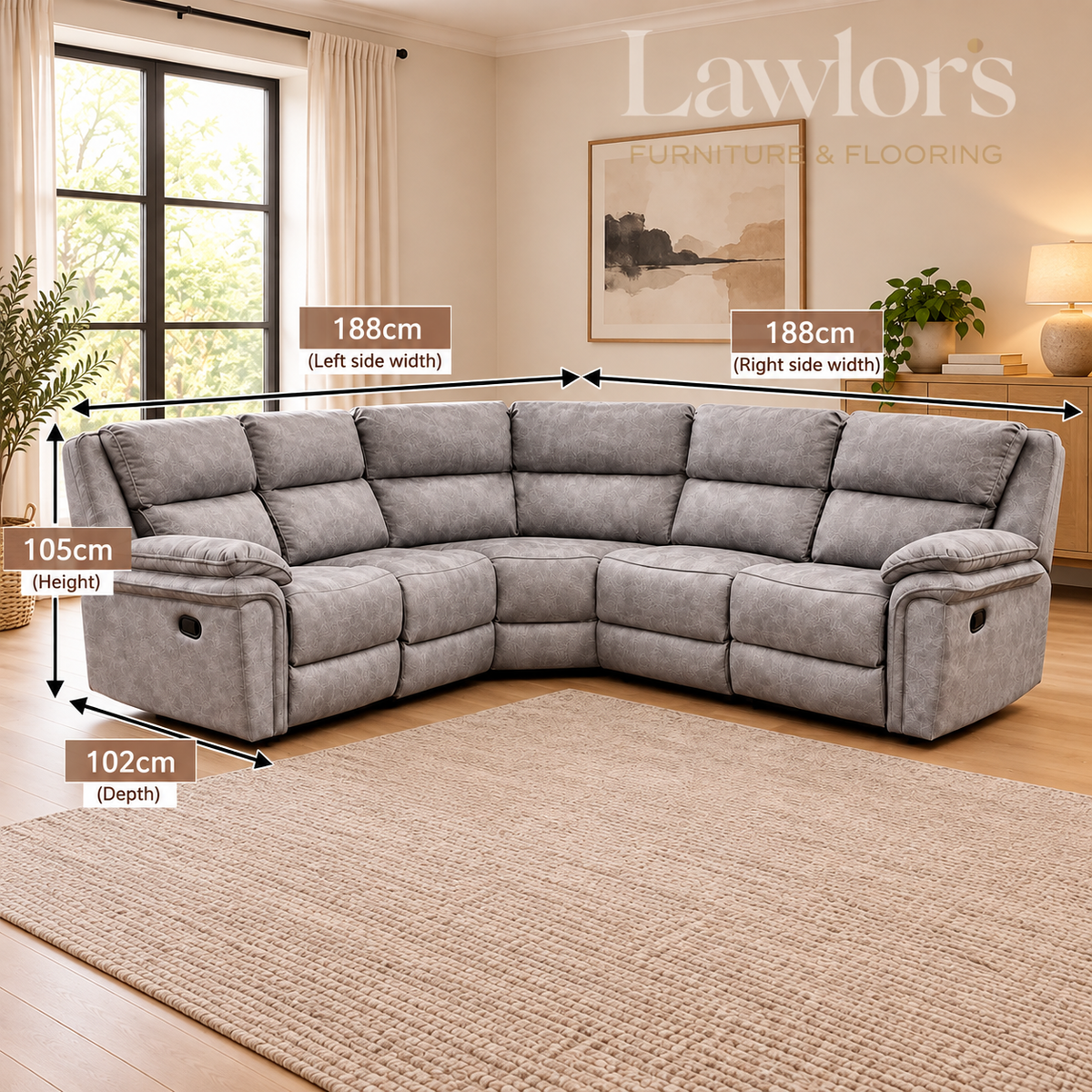 Glendale Recliner Sofa - Dark Grey