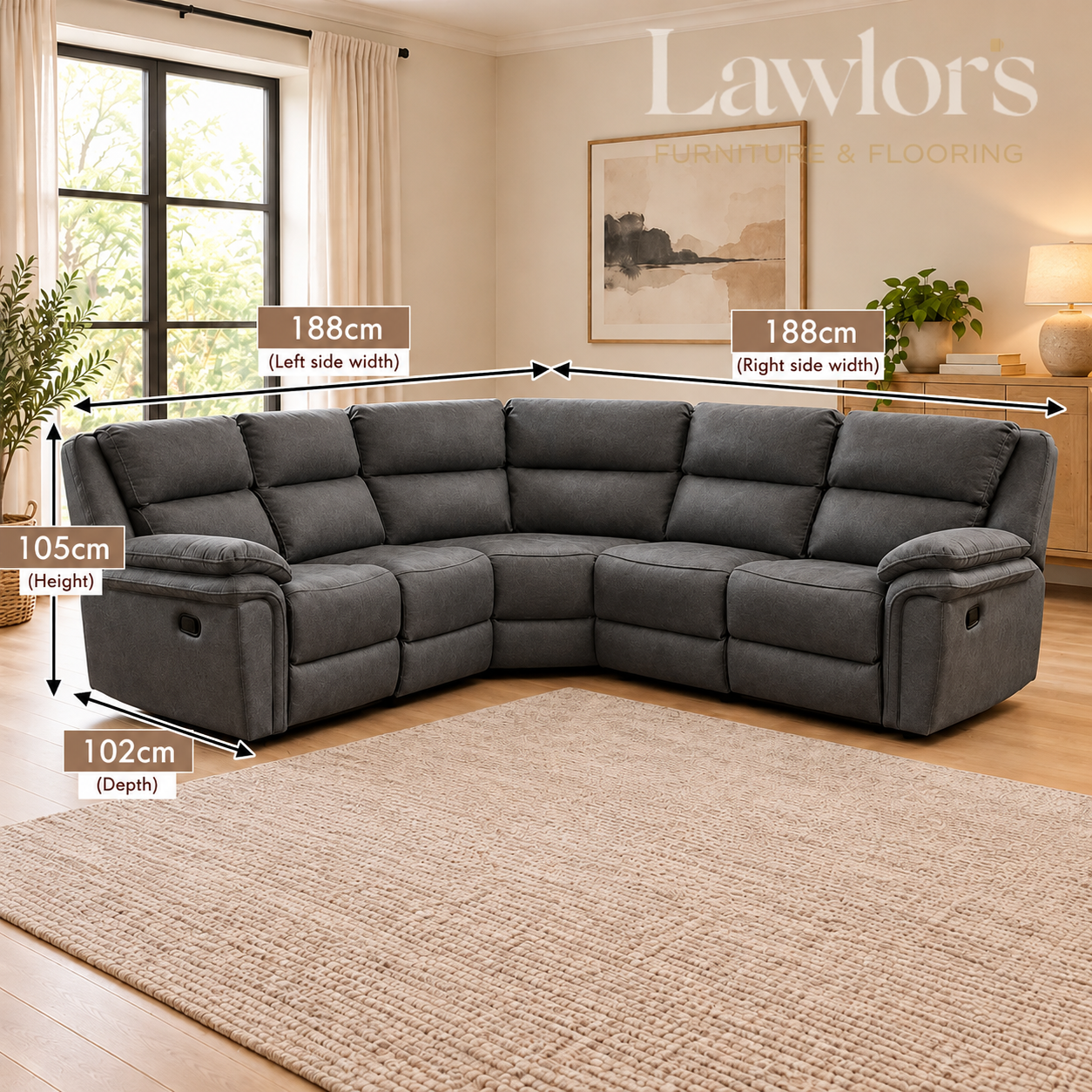 Glendale Recliner Sofa - Slate Navy