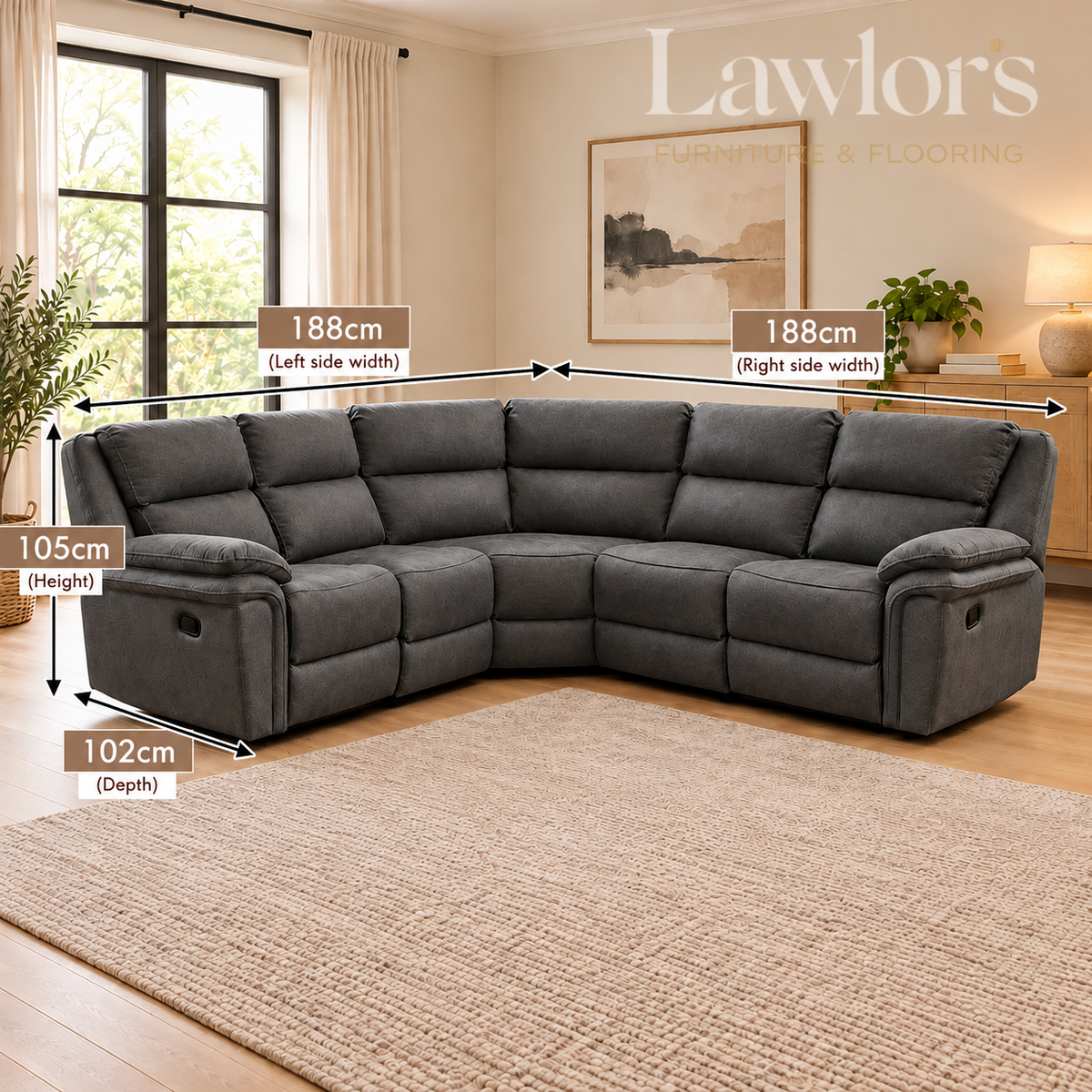 Glendale Recliner Sofa - Slate Navy