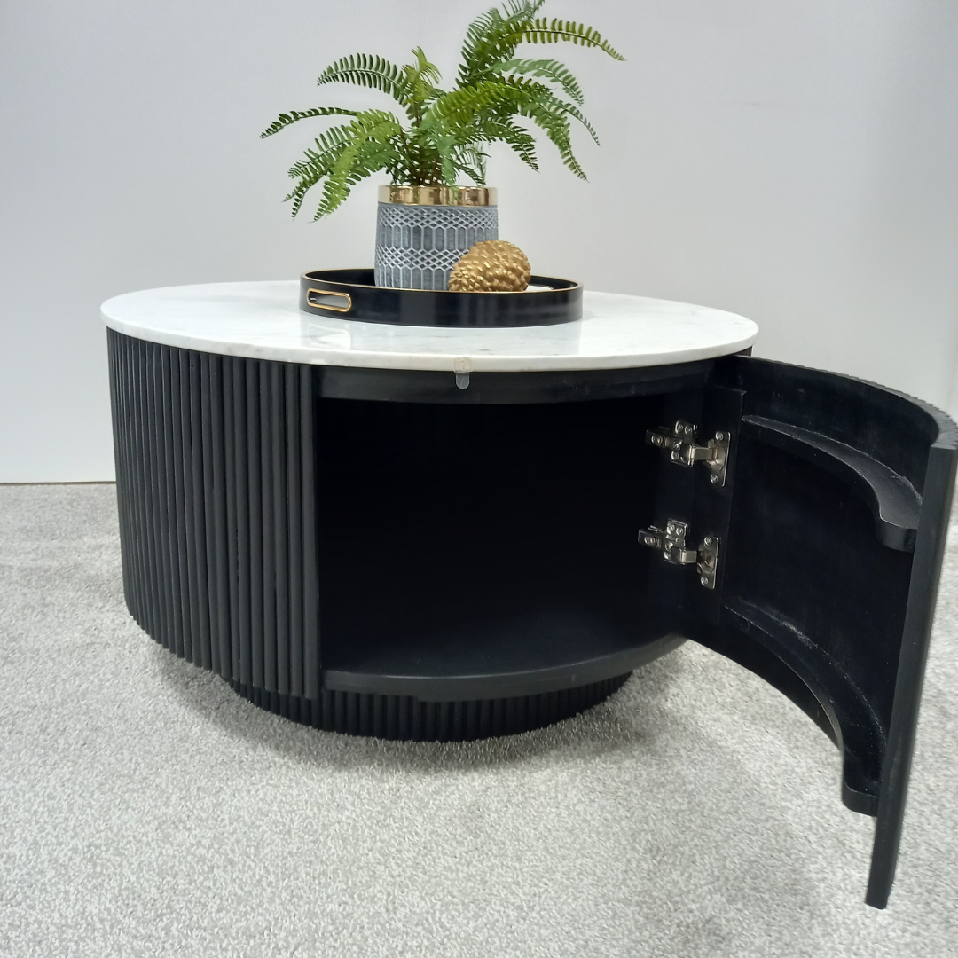 Lucas Round Coffee Table Black