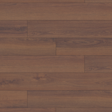 The Grizzly Montreux Oak Laminate Flooring - 12mm features rich dark tones, AC4 durability, splash protection, antibacterial and 1Click 2Go installation