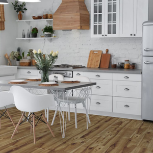 Hickory Bravo Laminate Flooring 8mm in a kitchen