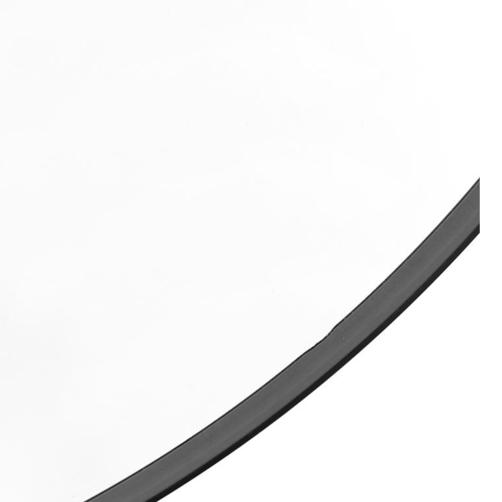 The Holworth Round Mirror in Black 800x35x800 sleek design & durable build is ideal for living rooms, bedrooms or hallways.