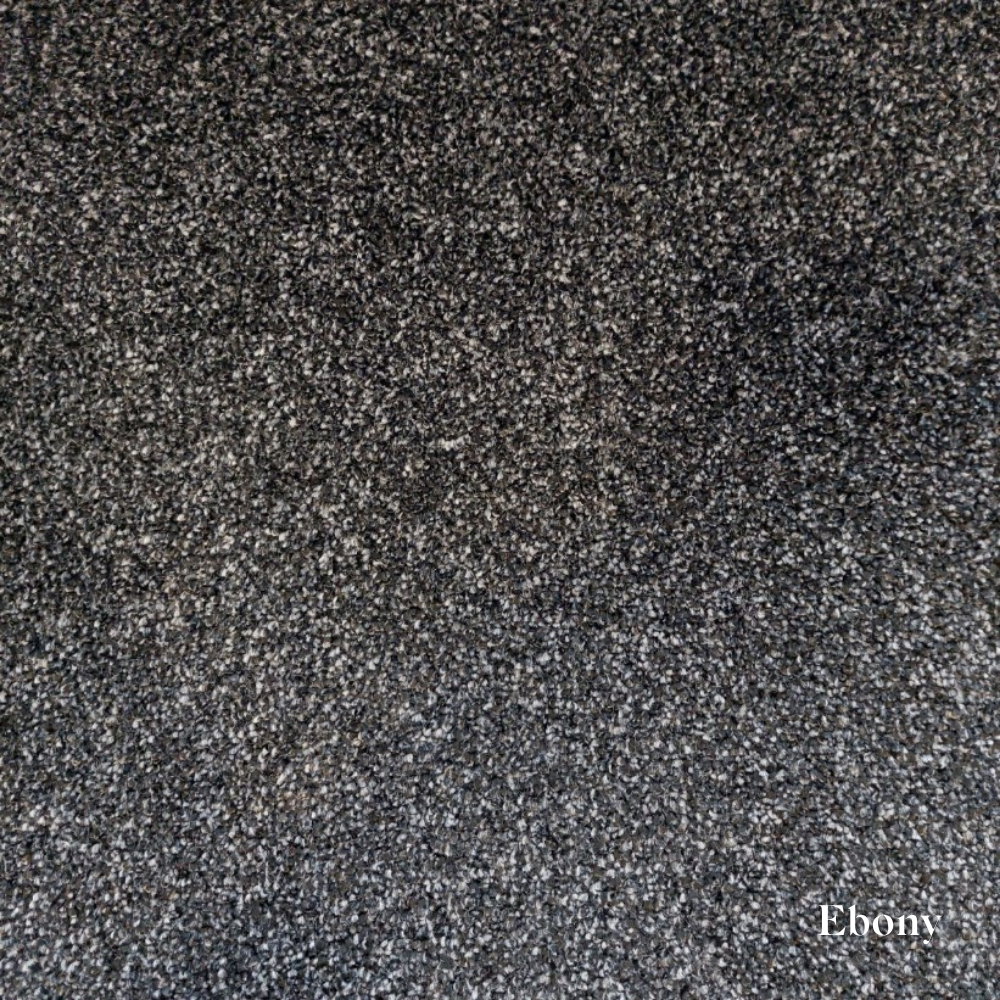 Textured black and gray color swatch with 'Ebony' label