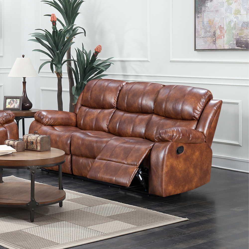 Add some style with the Jasper Recliner Sofa in Tan featuring plush cushioning, smooth recline and timeless design make it perfect for any living space