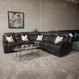 The Kildare Recliner Sofa in Gunmetal Grey offers soft fabric, padded headrests, reclining & multiple size options