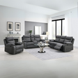 The Kildare Recliner Sofa in Gunmetal Grey offers soft fabric, padded headrests, reclining & multiple size options
