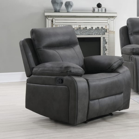 The Kildare Recliner Sofa in Gunmetal Grey offers soft fabric, padded headrests, reclining & multiple size options