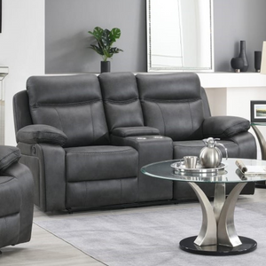 The Kildare Recliner Sofa in Gunmetal Grey offers soft fabric, padded headrests, reclining & multiple size options