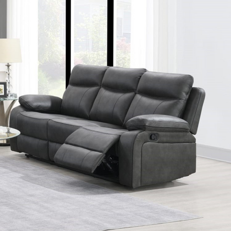 The Kildare Recliner Sofa in Gunmetal Grey offers soft fabric, padded headrests, reclining & multiple size options