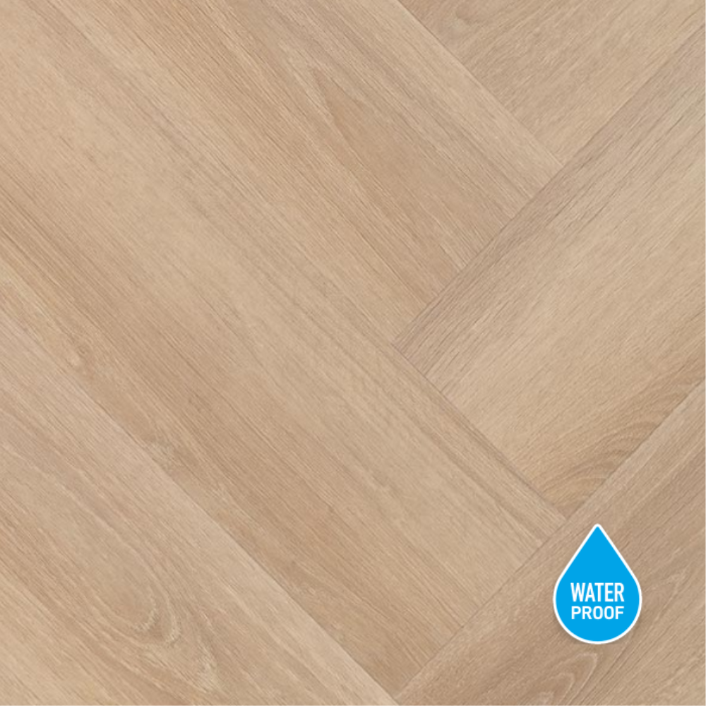 Lion Simp SPC Max Flooring 7mm offers 100% waterproof, its 7mm thick herringbone design and SPC core guarantees enduring beauty and stability.