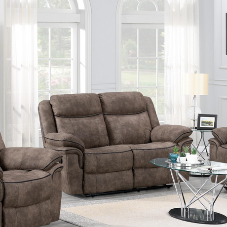 Relax in style with the Lismore Recliner Sofa in Brown Fabric featuring plush comfort, manual recline and modern design, the perfect living room upgrade