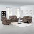 Relax in style with the Lismore Recliner Sofa in Brown Fabric featuring plush comfort, manual recline and modern design, the perfect living room upgrade