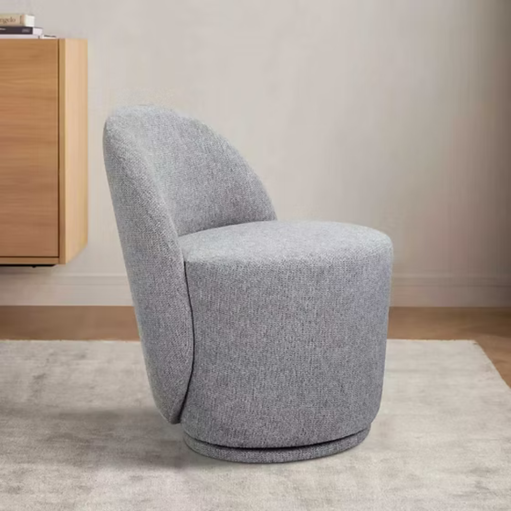The Lowa Fabric Swivel Chair is available in four colours Sand, Beige, Light Pink and Grey, ideal for desks or vanity units with no assembly required