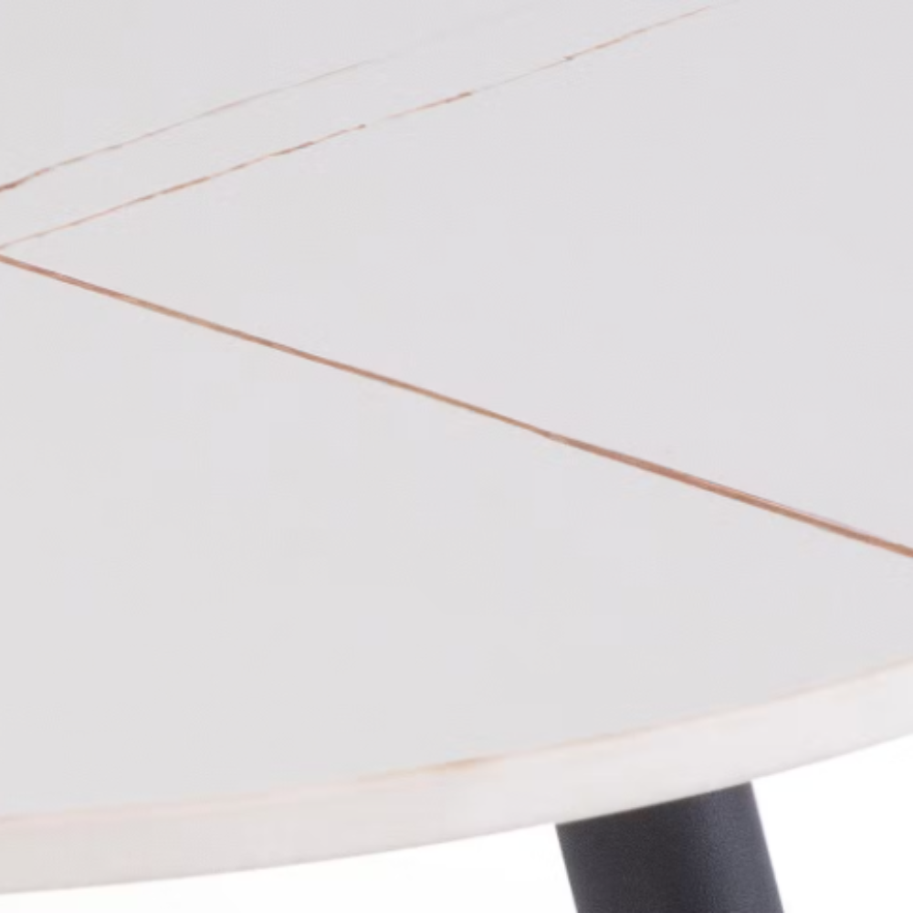 Luna Coffee Table set in black/white with heat-, water-, scratch-resistant sintered stone tabletops & metal legs.