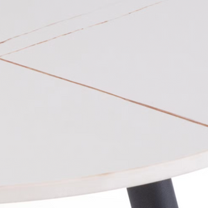 Luna Coffee Table set in black/white with heat-, water-, scratch-resistant sintered stone tabletops & metal legs.