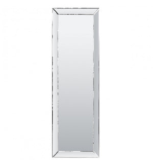 The Gallery Luna Full-Length Mirror in Silver features bevelled panels, silver edge, versatile portrait or landscape hanging.