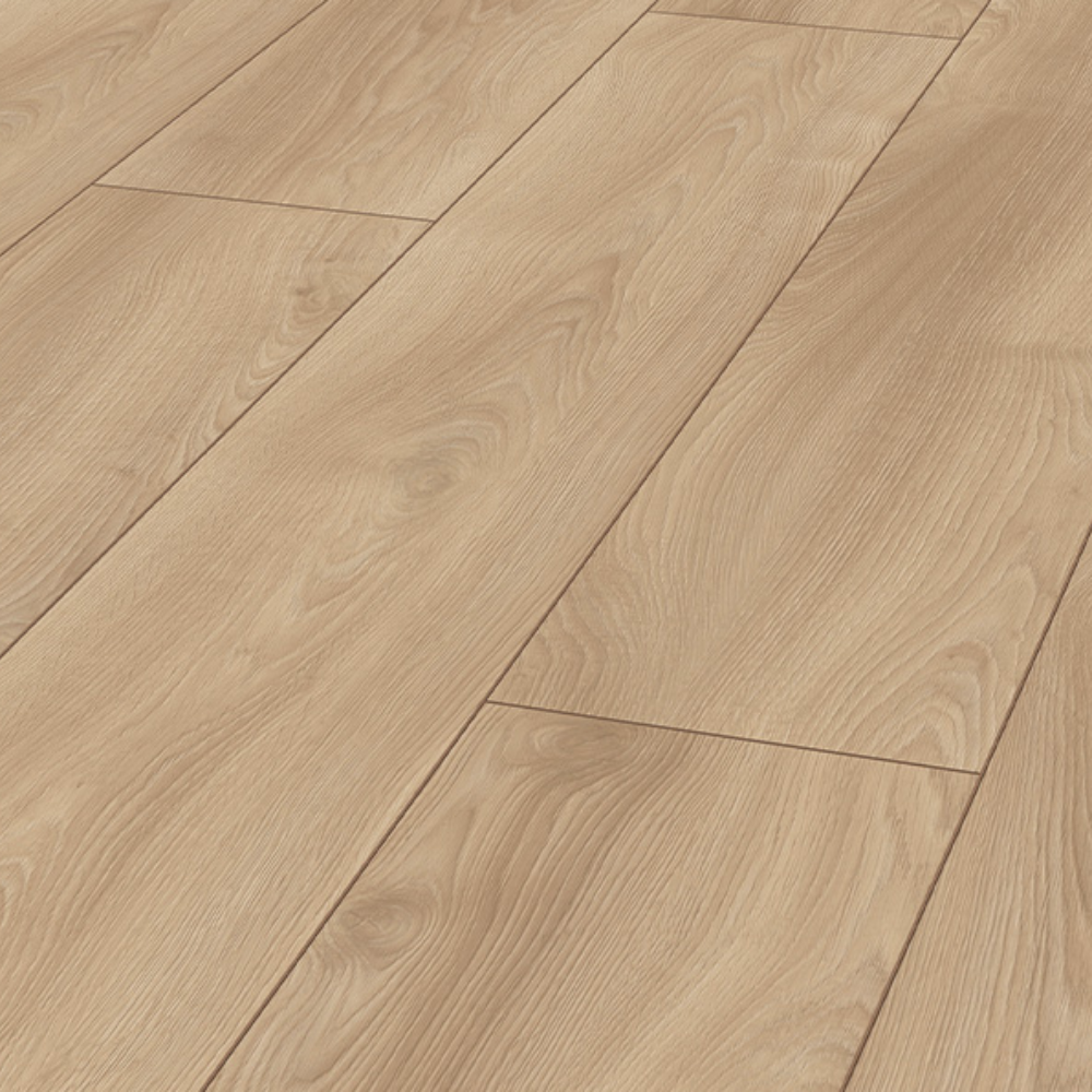 Light oak wood flooring planks with a natural grain pattern and subtle warm beige tones.